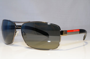 PRADA Mens Polarized Designer Sunglasses Silver Rectangle SPS 54I 5AV-5Z1 21100