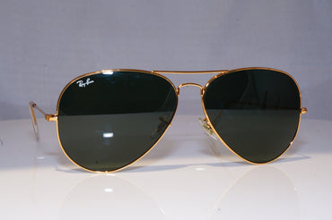 RAY-BAN Mens Designer Sunglasses Gold Aviator 62mm RB 3026 L2846 18397