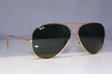 RAY-BAN Mens Designer Sunglasses Gold Aviator 62mm RB 3026 L2846 18397