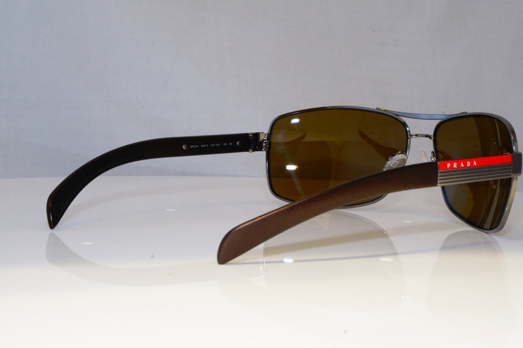 PRADA Mens Polarized Designer Sunglasses Brown Rectangle SPS 54I 5AV-6S1 21101