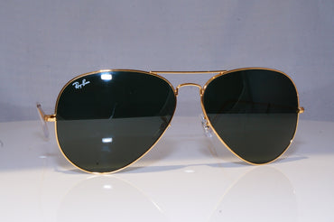 RAY-BAN Mens Designer Sunglasses Gold Aviator 62mm RB 3026 L2846 18402