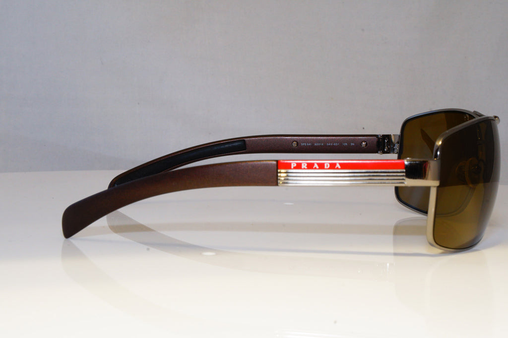 PRADA Mens Polarized Designer Sunglasses Brown Rectangle SPS 54I 5AV-6S1 21101