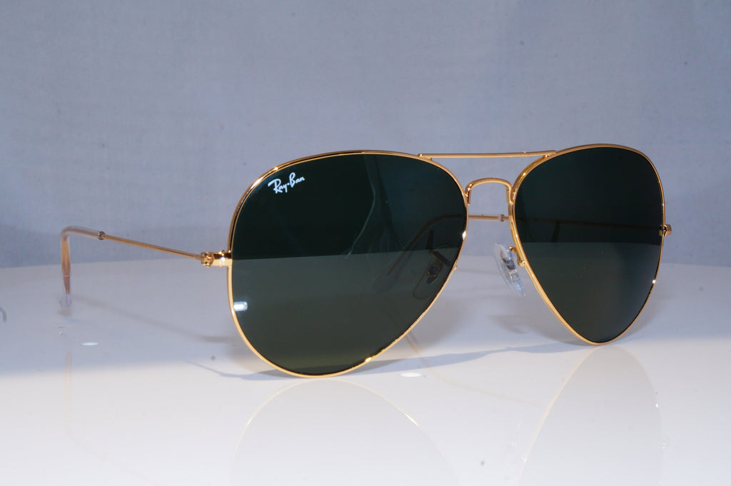 RAY-BAN Mens Designer Sunglasses Gold Aviator 62mm RB 3026 L2846 18402