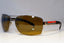 PRADA Mens Polarized Designer Sunglasses Brown Rectangle SPS 54I 5AV-6S1 21101
