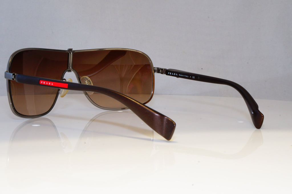PRADA Mens Designer Sunglasses Brown Shield SPS 54L 5AV-6S1 20958