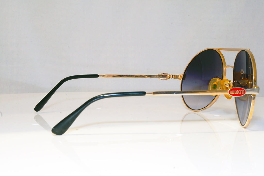 BUGATTI Mens Vintage 1990 Designer Sunglasses Gold Aviator 456 102 17043