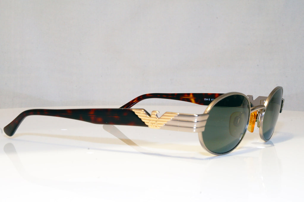 EMPORIO ARMANI Mens Vintage 1990 Designer Sunglasses Silver Oval 054-S 871 17027