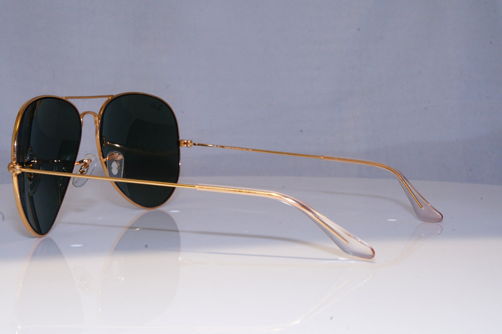 RAY-BAN Mens Designer Sunglasses Gold Aviator Rectangle 62mm RB 3025 001 18213