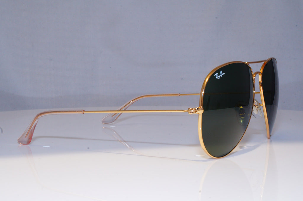 RAY-BAN Mens Designer Sunglasses Gold Aviator Rectangle 62mm RB 3025 001 18213