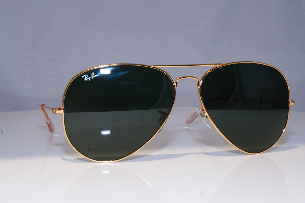 RAY-BAN Mens Designer Sunglasses Gold Aviator Rectangle 62mm RB 3025 001 18213