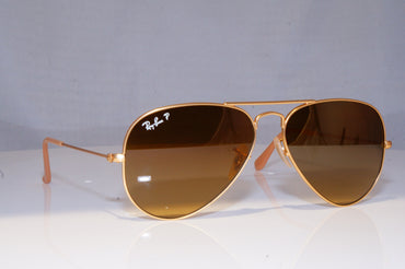 RAY-BAN Mens Polarized Designer Sunglasses Gold Aviator RB 3025 112/M2 18428