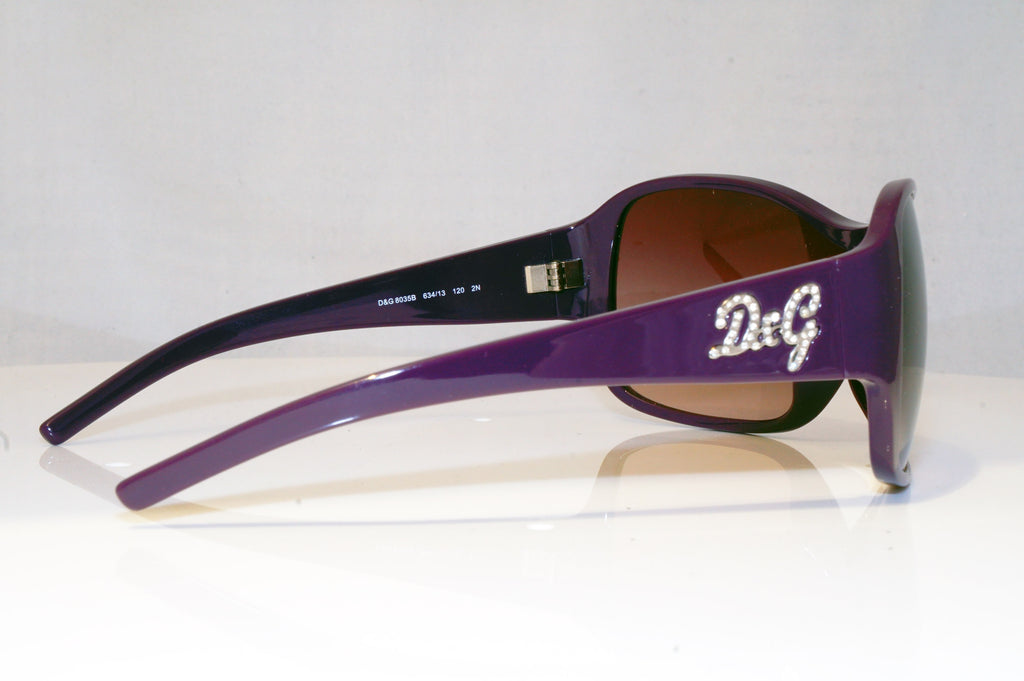 DOLCE & GABBANA Womens Diamante Designer Sunglasses White Shield 8035B 634 17026