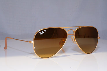 RAY-BAN Mens Polarized Designer Sunglasses Gold Aviator RB 3025 112/M2 18428