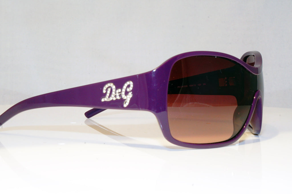 DOLCE & GABBANA Womens Diamante Designer Sunglasses White Shield 8035B 634 17026