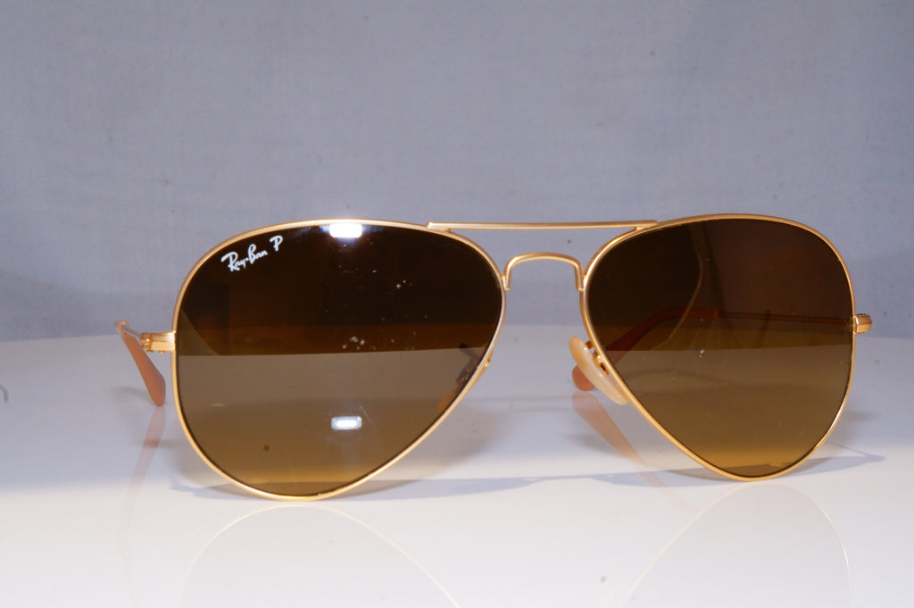 RAY-BAN Mens Polarized Designer Sunglasses Gold Aviator RB 3025 112/M2 18438