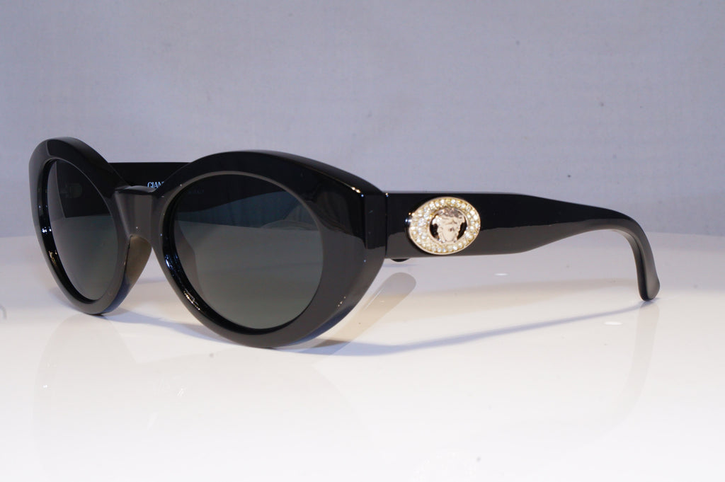 GIANNI VERSACE Diamante Vintage 1990 Designer Sunglasses Black  480/H N52 20023