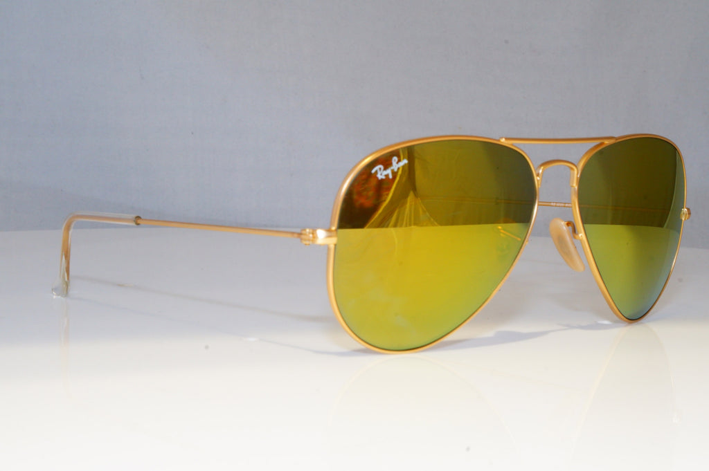 RAY-BAN Mens Mirror Designer Sunglasses Gold Pilot RB 3025 112/93 20955