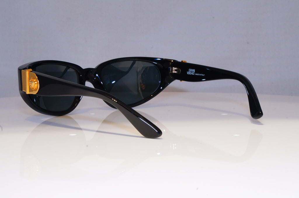 GIANNI VERSACE Mens Vintage 1990 Designer Sunglasses Black GOLD 408 852 20006