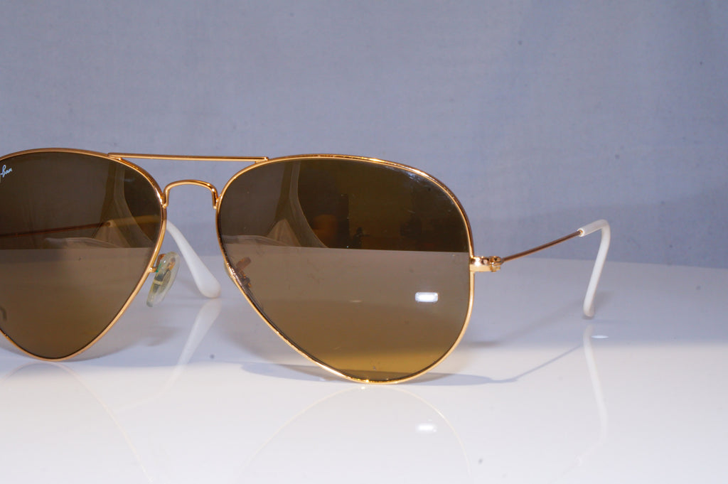 RAY-BAN Mens Designer Sunglasses Gold Aviator Rectangle 62mm RB 3025 0013K 18357