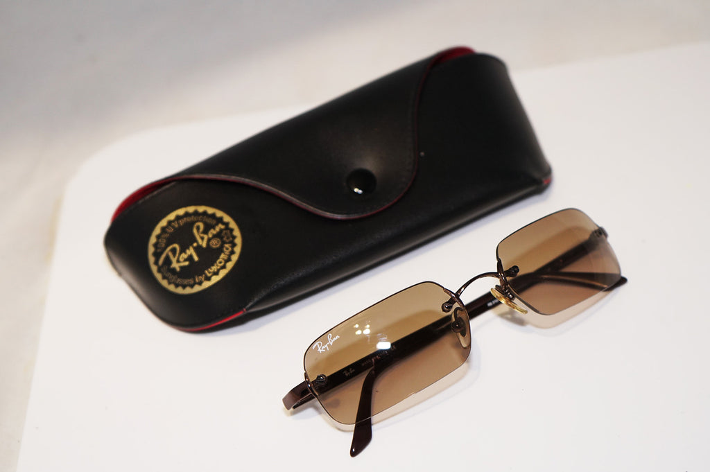 RAY-BAN Mens Designer Sunglasses Brown Rectangle Rimless RB 3192 014/13 16826