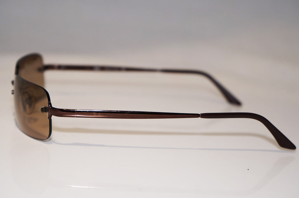 RAY-BAN Mens Designer Sunglasses Brown Rectangle Rimless RB 3192 014/13 16826