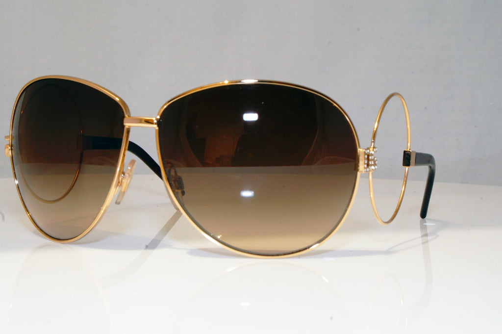 DOLCE & GABBANA Womens Diamante Designer Sunglasses Gold Round 2004-B 0213 17039