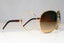 DOLCE & GABBANA Womens Diamante Designer Sunglasses Gold Round 2004-B 0213 17039