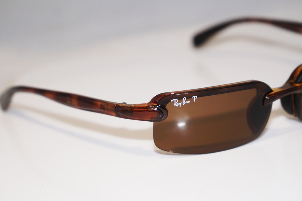 RAY-BAN Mens Designer Polarized Sunglasses Brown Rectangle RB 4041 642/83 16820
