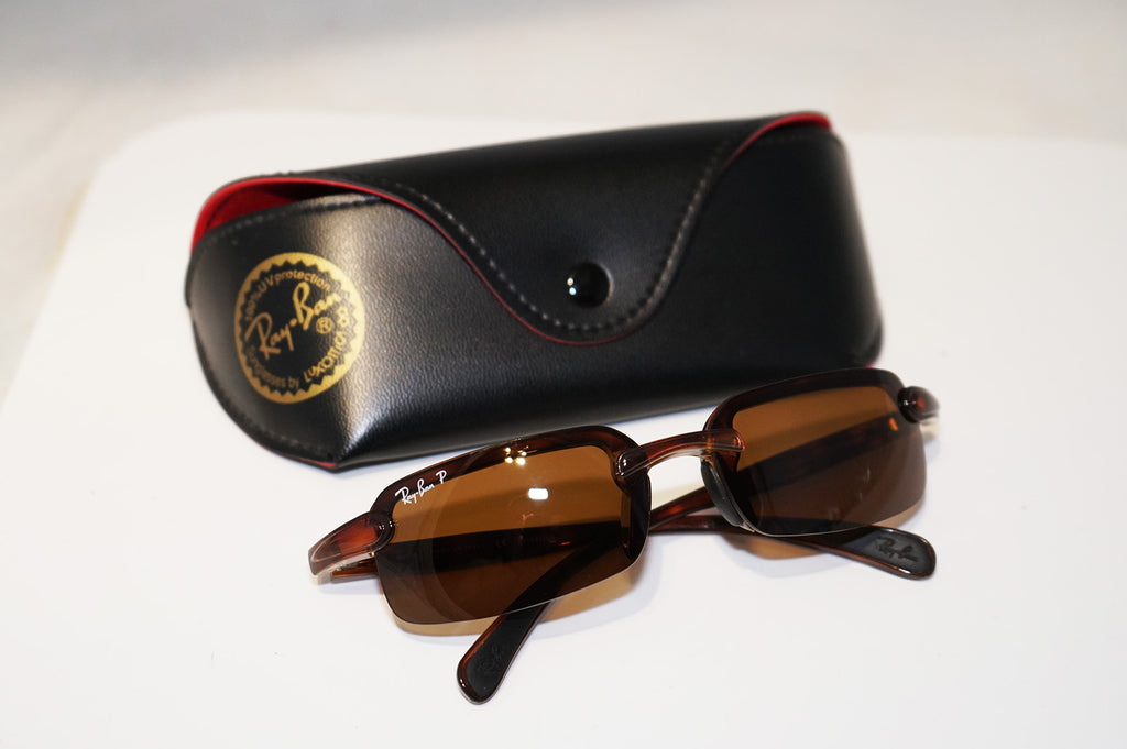 RAY-BAN Mens Designer Polarized Sunglasses Brown Rectangle RB 4041 642/83 16820