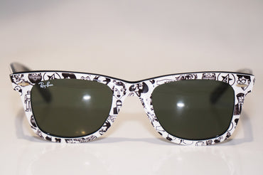 RAY-BAN Mens Unisex Designer Sunglasses White Wayfarer Special RB2140 1047 16631