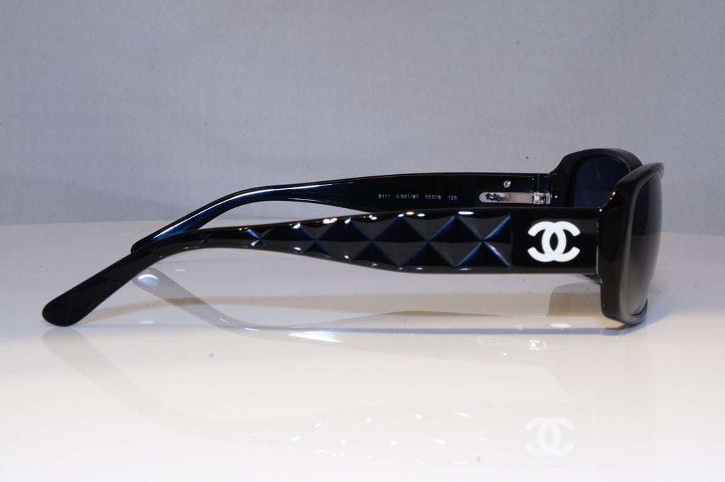 CHANEL Womens Boxed Designer Sunglasses Black Rectangle 5111 501/87 20751
