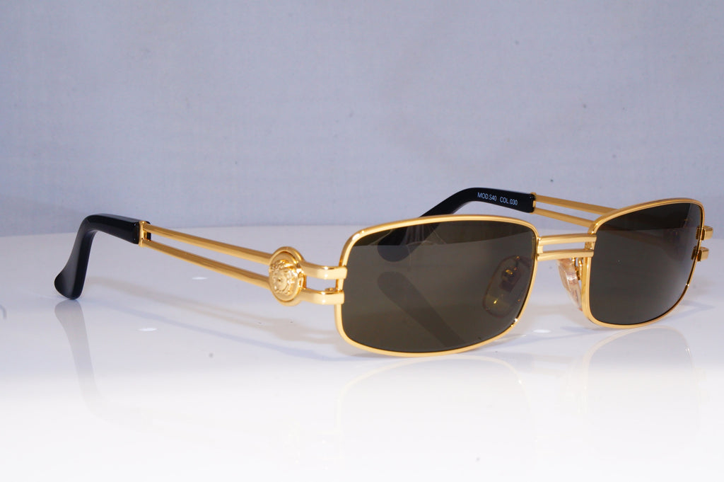 GIANNI VERSACE Mens Vintage 1990 Designer Sunglasses Gold S40 30 19992 NOS
