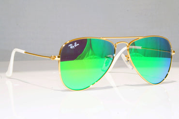 RAY-BAN Boys Girls Mirror Designer Sunglasses Green Aviator RJ 9506 249/3R 17677