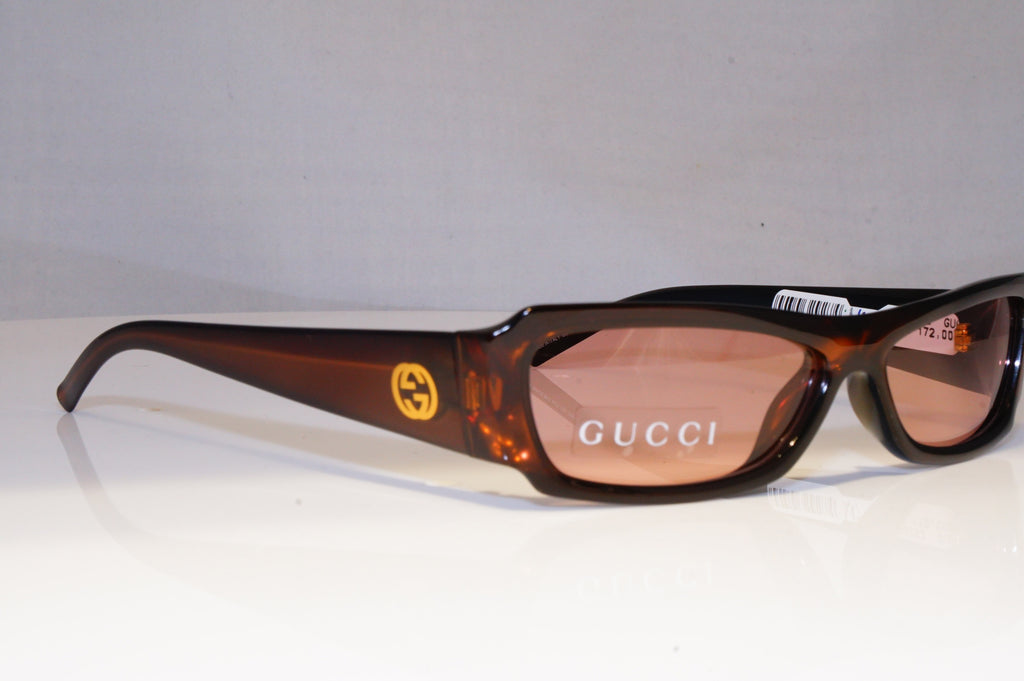 GUCCI Mens Womens Vintage Designer Sunglasses Brown Rectangle GG 1455 9C9 20765