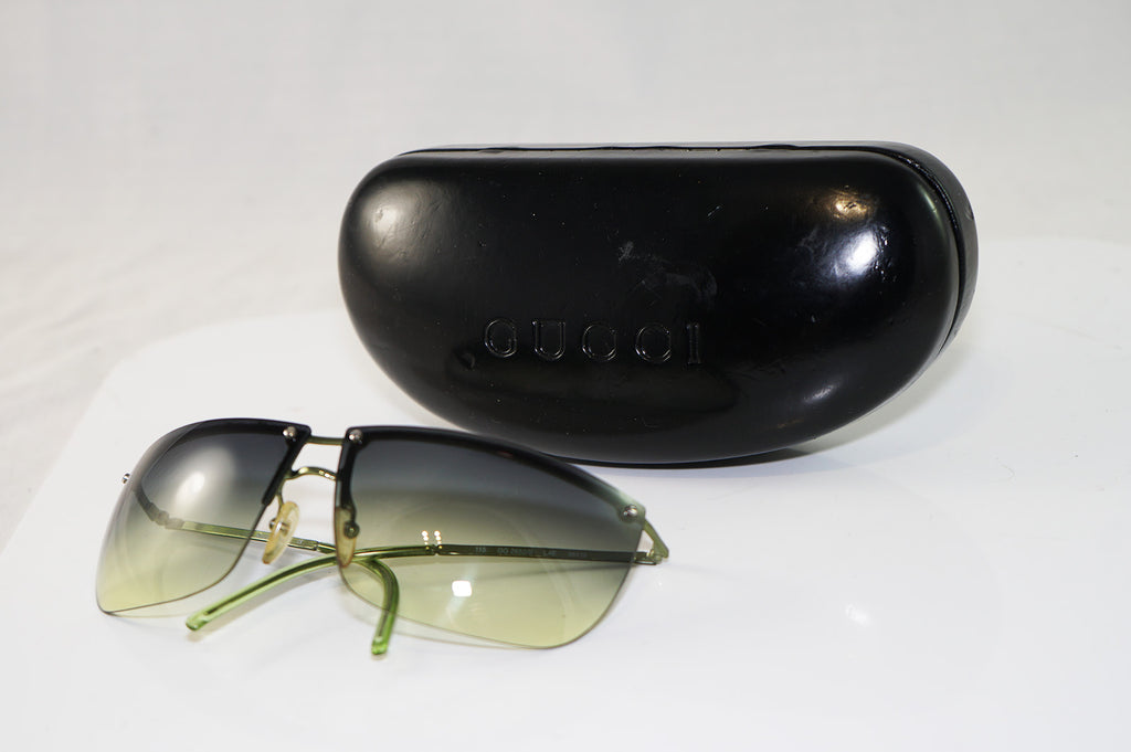 GUCCI 1990 Vintage Mens Designer Sunglasses Green Wrap GG 2652 L4E 14884