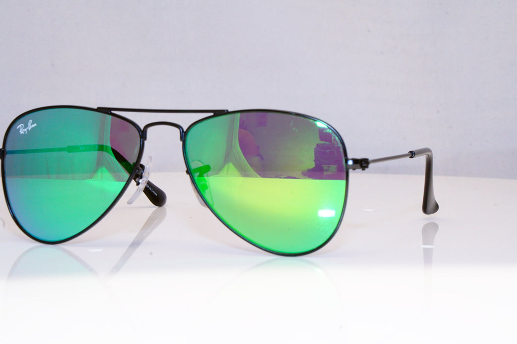 RAY-BAN Boys Girls Mirror Designer Sunglasses Green Aviator RJ 9506 201/3R 17938