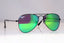 RAY-BAN Boys Girls Mirror Designer Sunglasses Green Aviator RJ 9506 201/3R 17938
