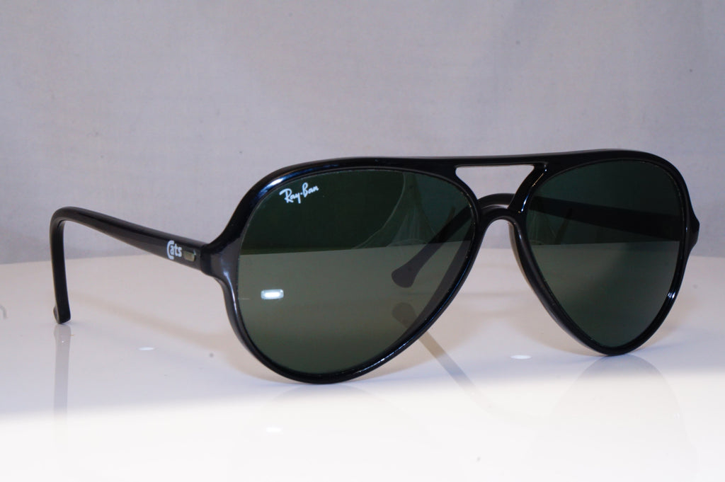 RAY-BAN Mens Vintage 1990 Designer Sunglasses Black Oval CATS BLK 19020
