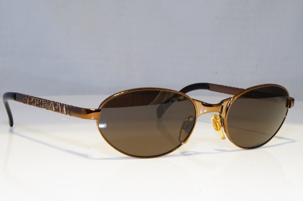 EMPORIO ARMANI Mens Womens Vintage 1990 Sunglasses Brown Oval 105-S 1138 20970