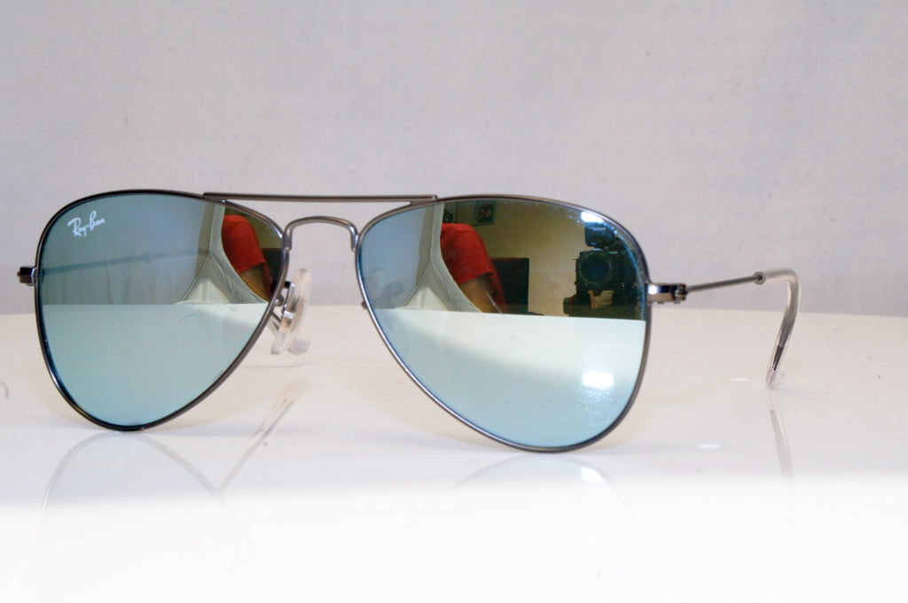 RAY-BAN Boys Girls Mirror Designer Sunglasses Silver Aviator RJ 9506 25030 17935