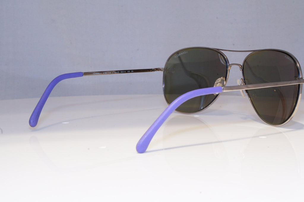 CHANEL Mens Womens Mirror Boxed Designer Sunglasses Silver Pilot 4189 124 20175