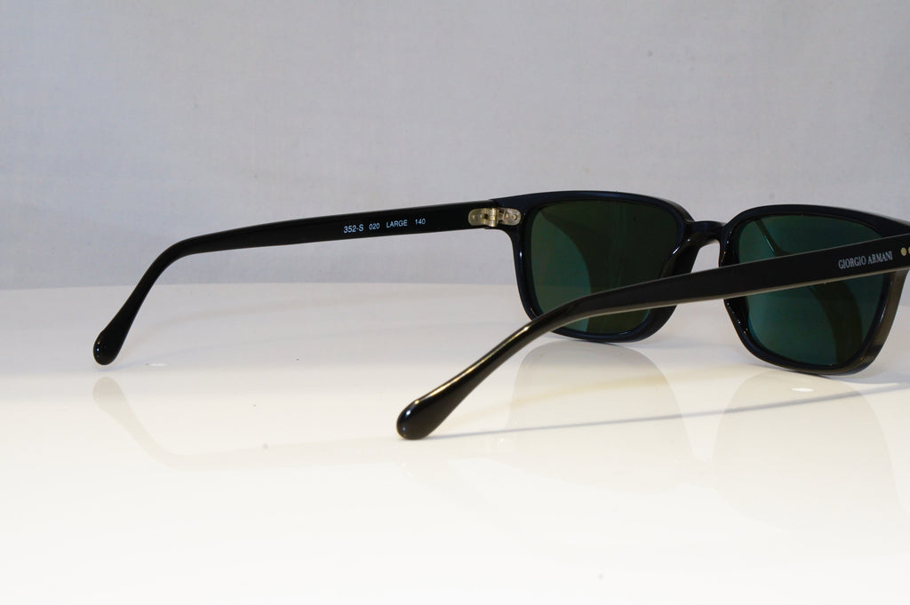GIORGIO ARMANI Mens Vintage Designer Sunglasses Black Rectangle 352 020 20892