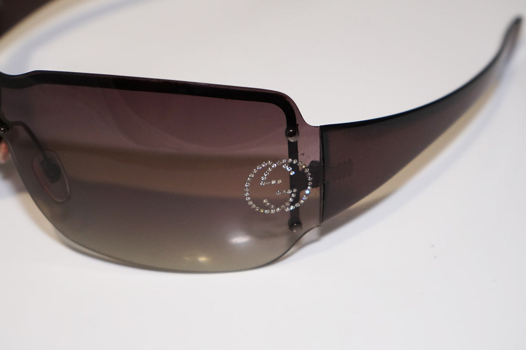 GUCCI Womens Designer Diamante Sunglasses Brown Shield GG 2525 BKMAZ 16639