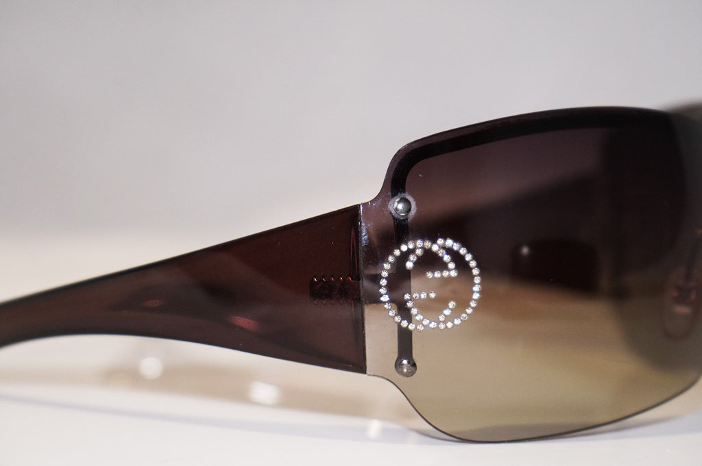 GUCCI Womens Designer Diamante Sunglasses Brown Shield GG 2525 BKMAZ 16639