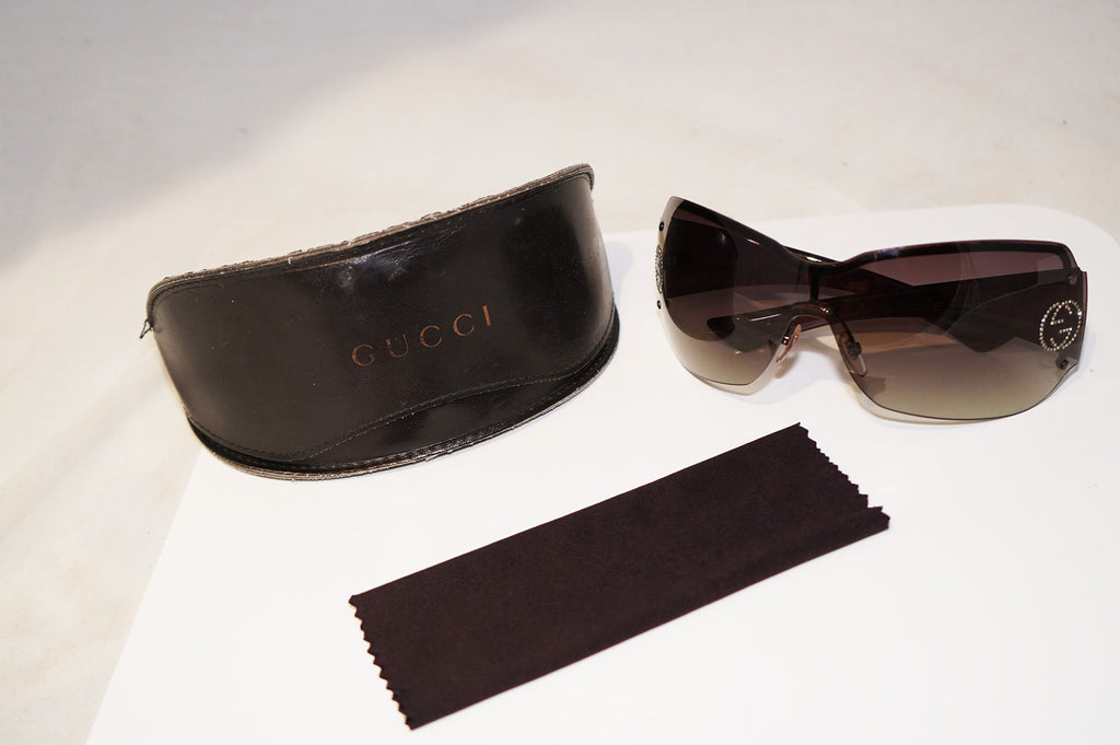 GUCCI Womens Designer Diamante Sunglasses Brown Shield GG 2525 BKMAZ 16639