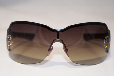 GUCCI Womens Designer Diamante Sunglasses Brown Shield GG 2525 BKMAZ 16639