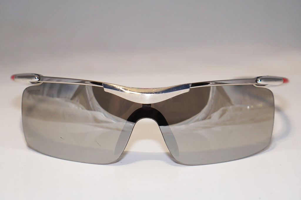 PRADA Mens Designer Mirror Sunglasses Silver Wrap SPS 53M 1BC-2B0 15077