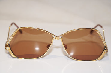 CAZAL 1990 Vintage Mens Womens Designer Sunglasses Gold Hexagon 161 1 16786