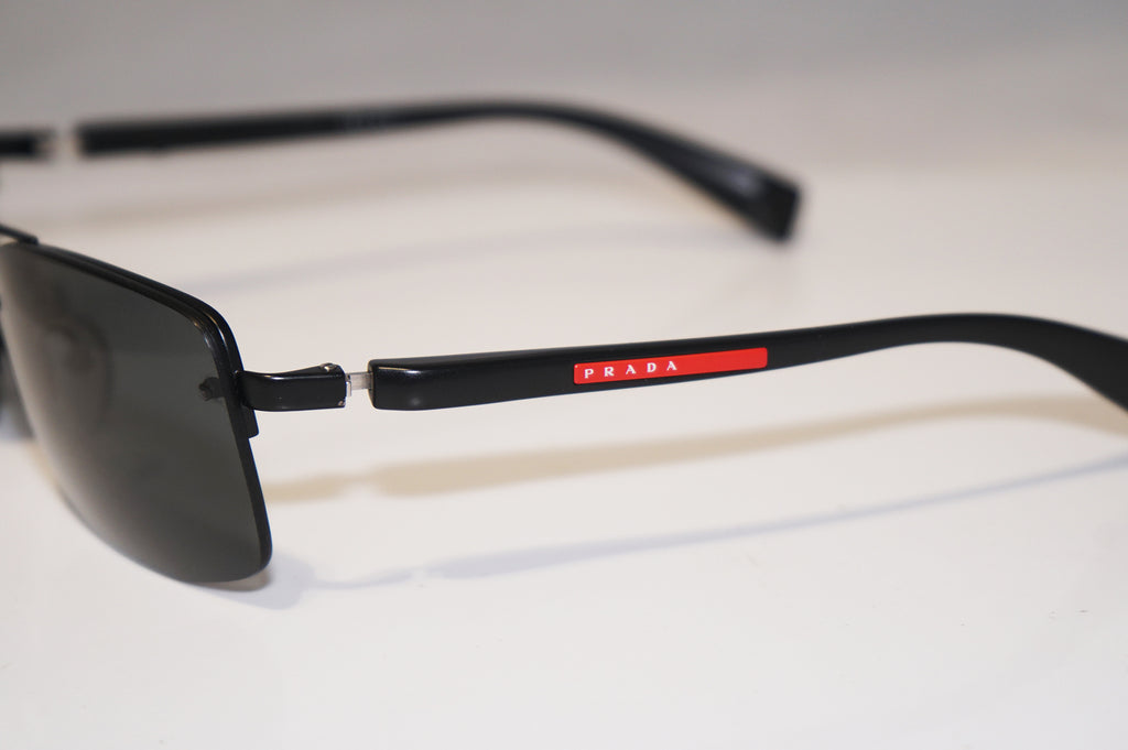 PRADA Mens Designer Sunglasses Black Rectangle SPS 56S 1BO-1A1 15019