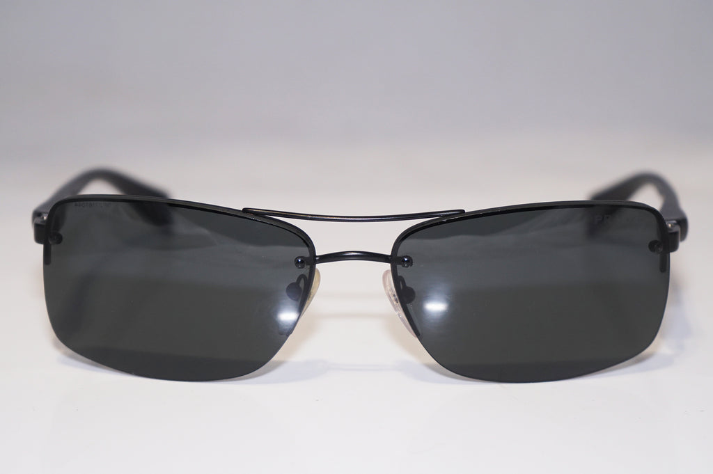 PRADA Mens Designer Sunglasses Black Rectangle SPS 56S 1BO-1A1 15019